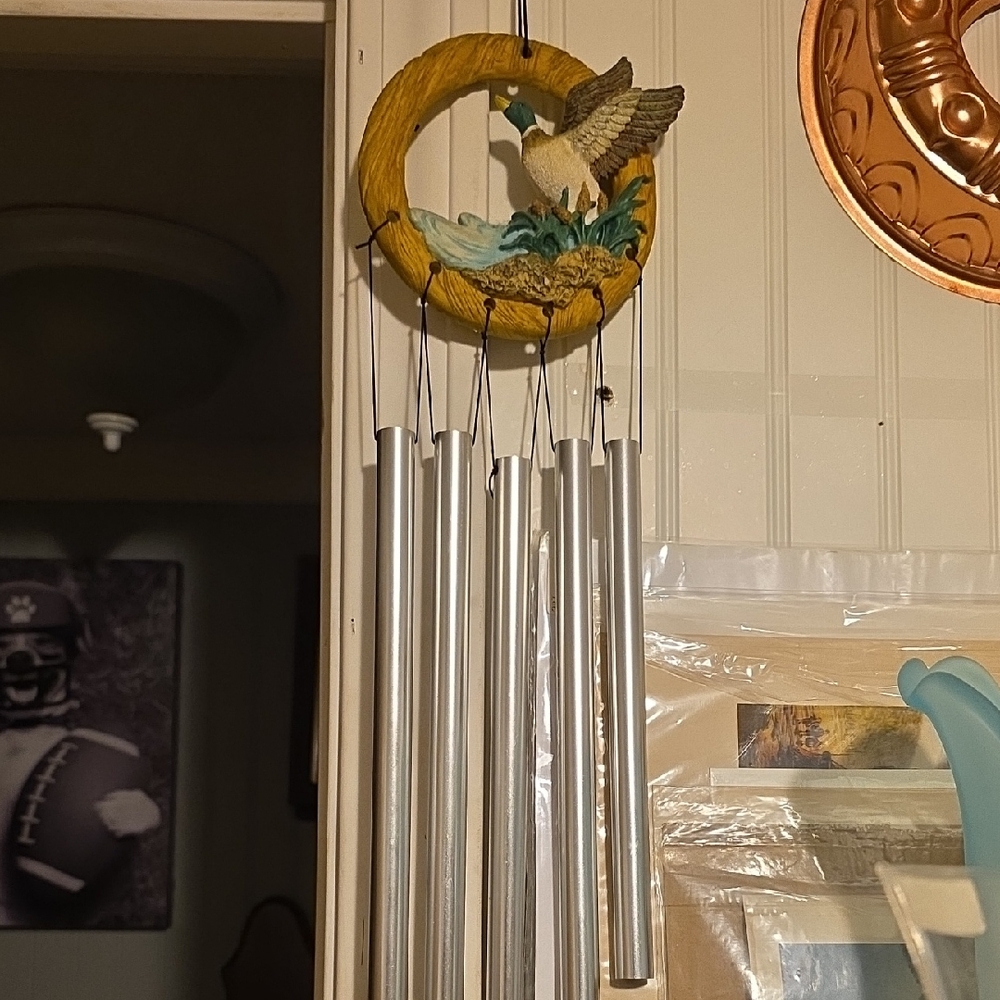 Decorative Bird Wind Chime with Silver Tubes